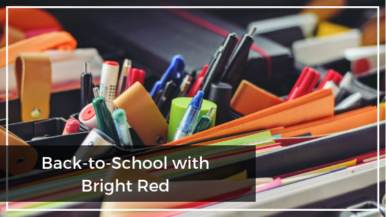 Bright stationery, including pens, pencils. rulers, highlighters etc